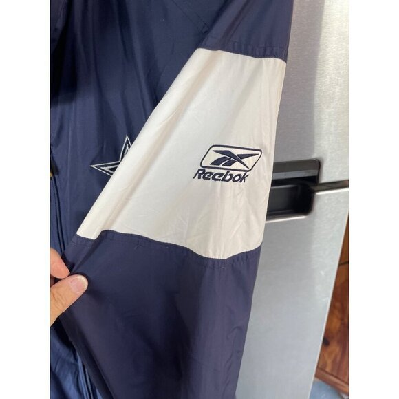 Reebok NFL Dallas Cowboys Windbreaker Jacket Navy & White Men L - Picture 5 of 16